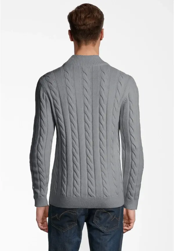 Steffen Klein Pullover Zopfmuster Soft Touch In Grau
