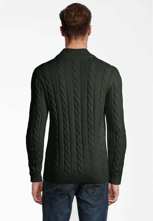 Steffen Klein Pullover Zopfmuster Soft Touch In Khaki