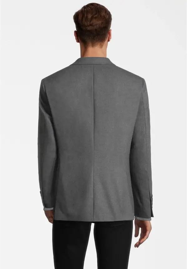 Steffen Klein Sakko Aufgesetzte Taschen In Grau Melange