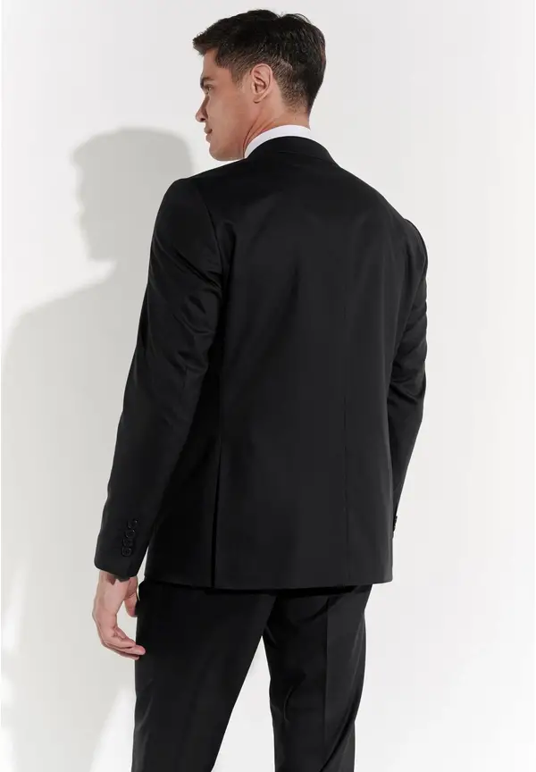 Steffen Klein Anzug Regular Fit Elastisch In Black