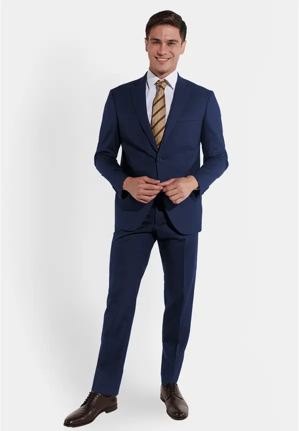 Steffen Klein Anzug Regular Fit Elastisch In Blue