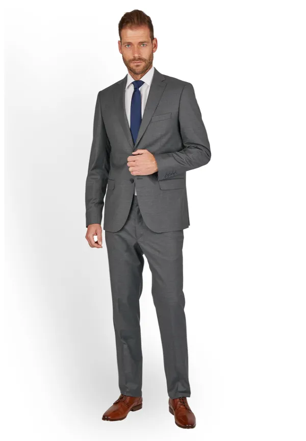 Steffen Klein Anzug Regular Fit Elastisch In Grey