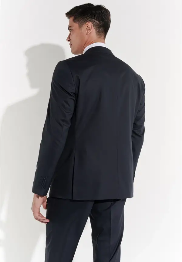 Steffen Klein Anzug Regular Fit Elastisch In Navy