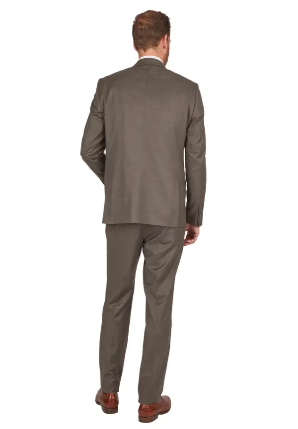 Steffen Klein Anzug Regular Fit Elastisch In Taupe