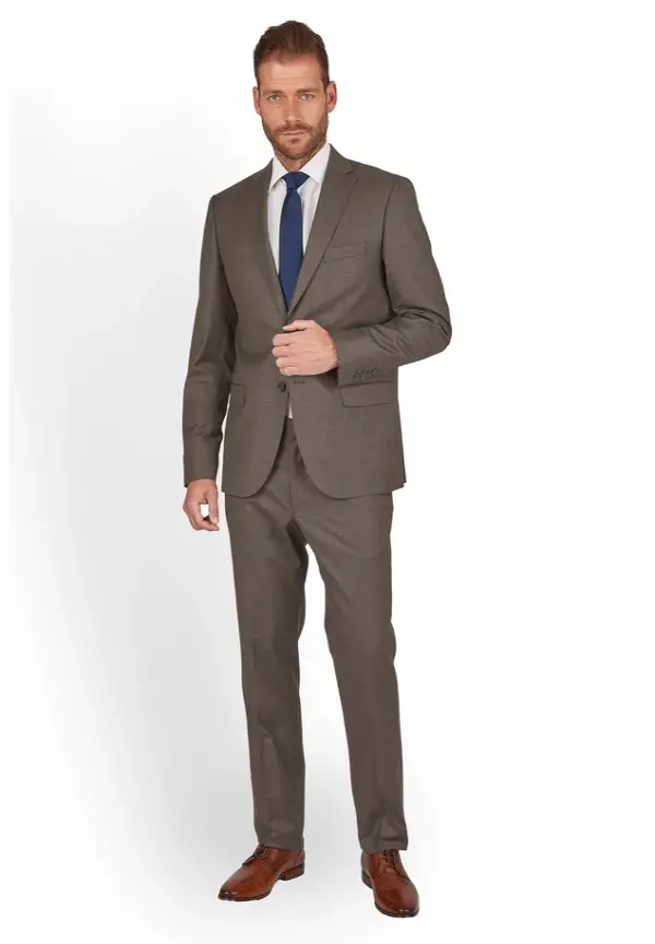 Steffen Klein Anzug Regular Fit elastisch in Taupe