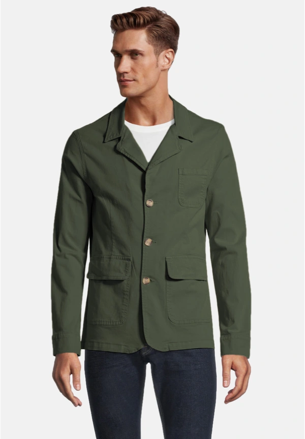 Steffen Klein Baumwoll-Sakko in khaki