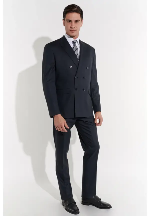 Steffen Klein Business Anzug Zweireihig in Marine