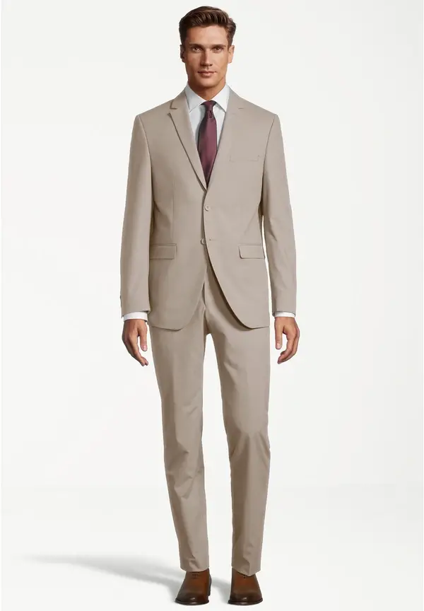 Steffen Klein Designer Anzug Slim Fit In Beige