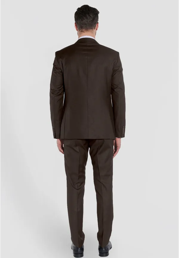 Steffen Klein Designer Anzug Slim Fit In Braun