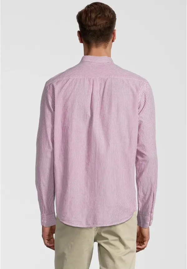 Steffen Klein Hemd Streifen Stehkragen In Rot