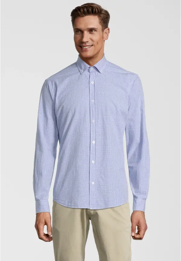 Steffen Klein Hemd Vichy-Karo In Hellblau