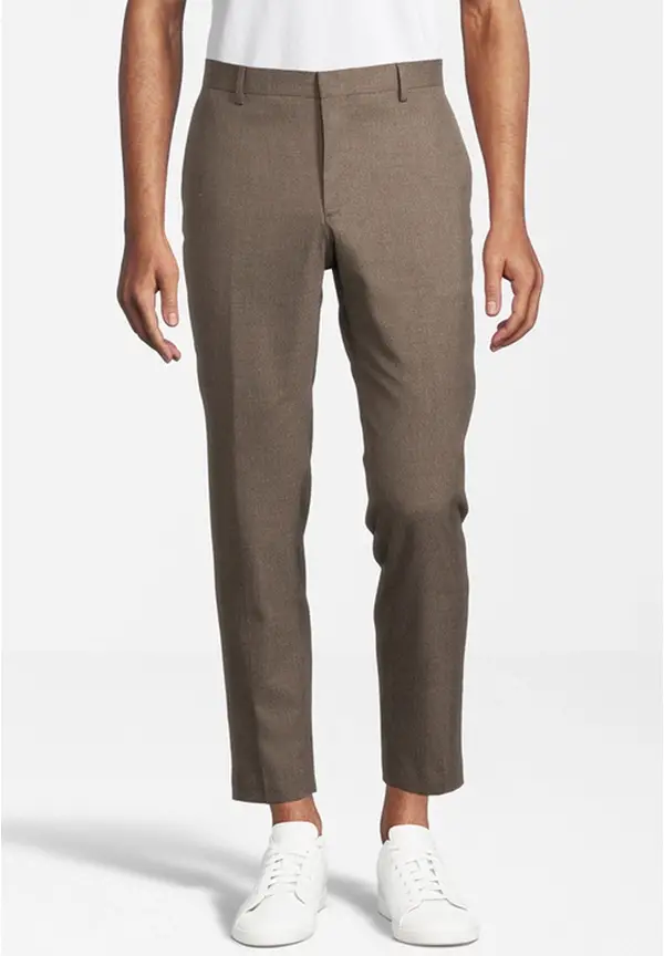 Steffen Klein Hose knöchellang melange in braun