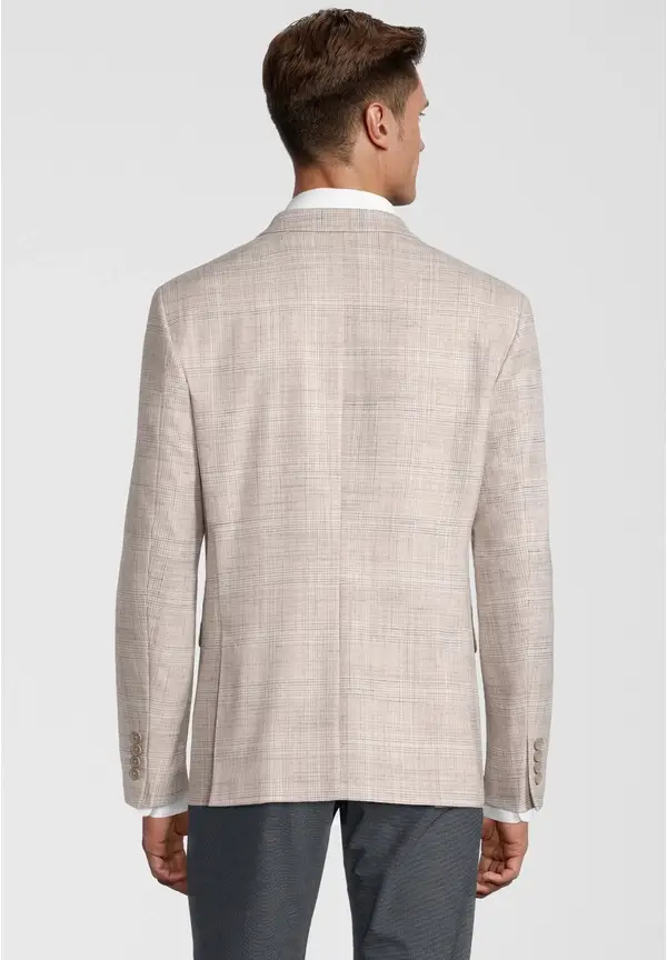 Steffen Klein Kariertes Sakko Slim Fit In Beige