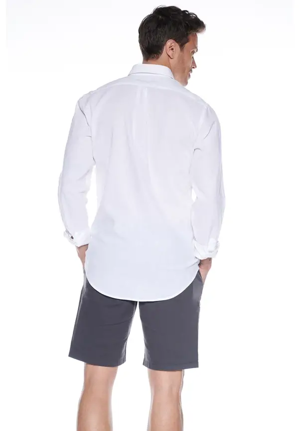 Steffen Klein Leinen-Hemd Slim Fit In Weiss