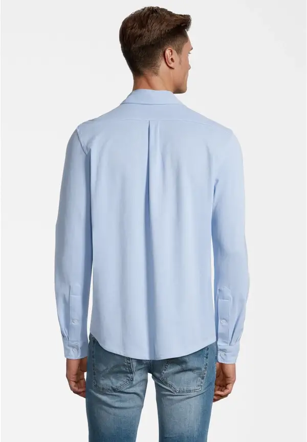 Steffen Klein Piqué Hemd Langarm In Hellblau
