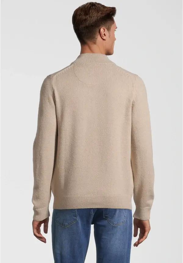Steffen Klein Pullover Troyer Soft Touch In Beige