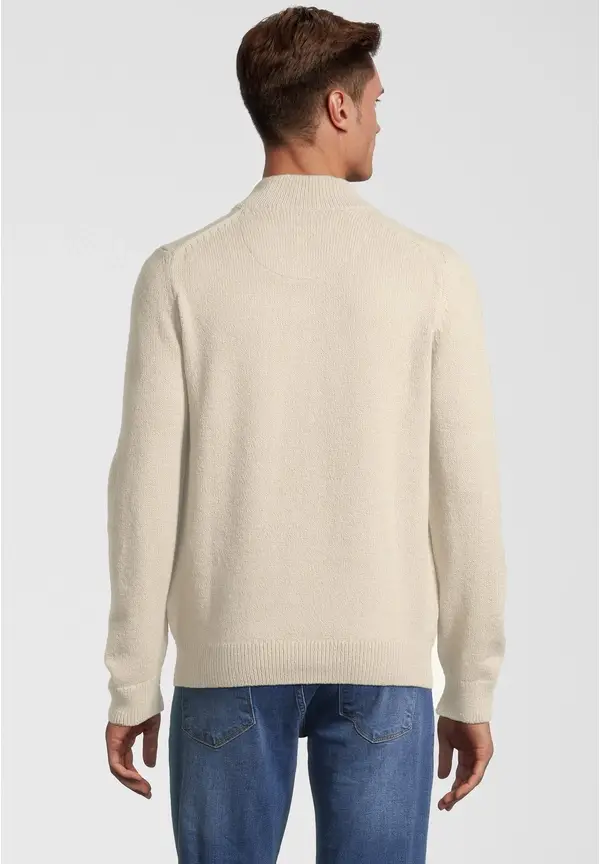 Steffen Klein Pullover Troyer Soft Touch In Creme