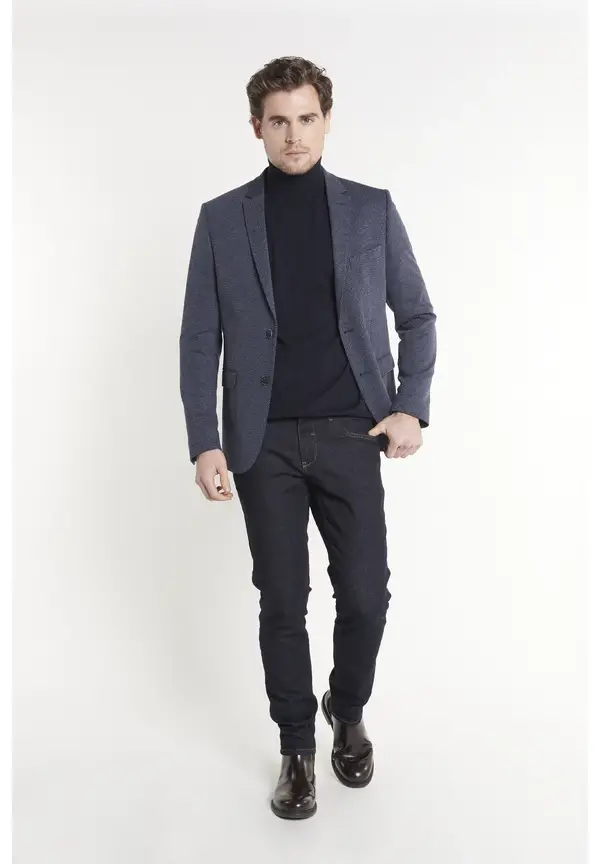 Steffen Klein Sakko 2-farbig Slim Fit In Marine