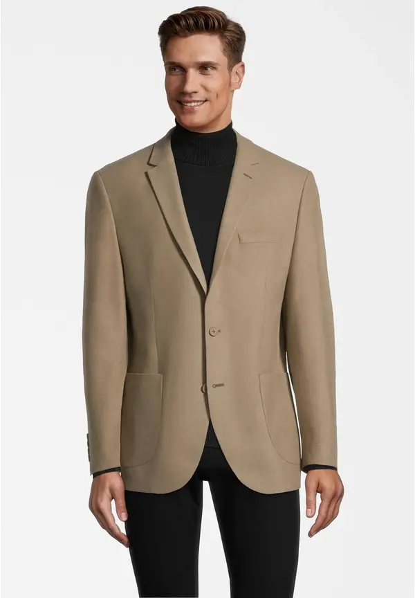 Steffen Klein Sakko Aufgesetzte Taschen In Beige