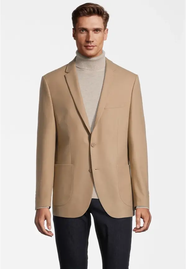 Steffen Klein Sakko aufgesetzte Taschen in beige