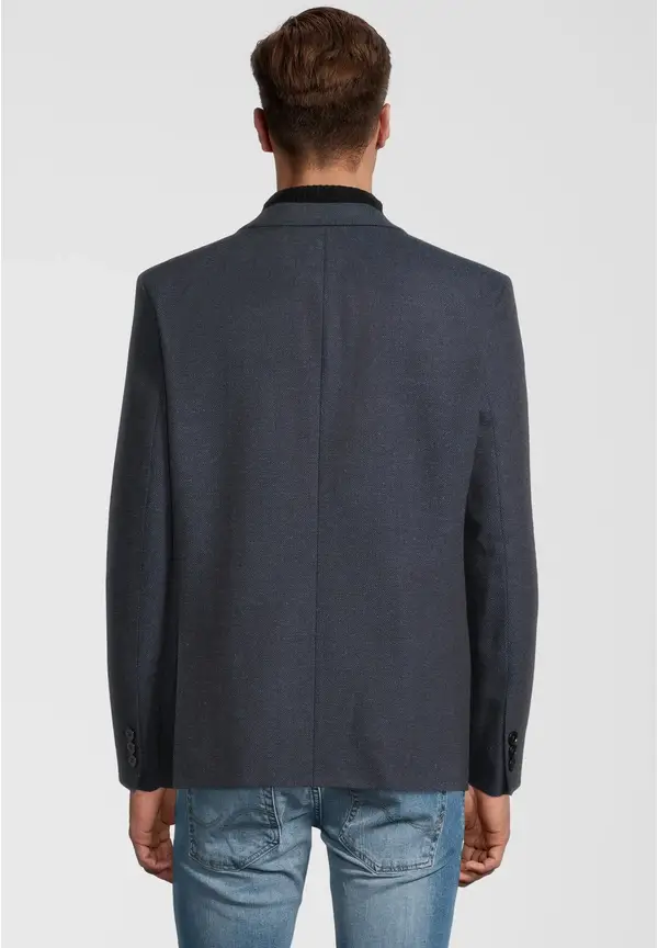 Steffen Klein Sakko Fischgrat Wolle In Marine