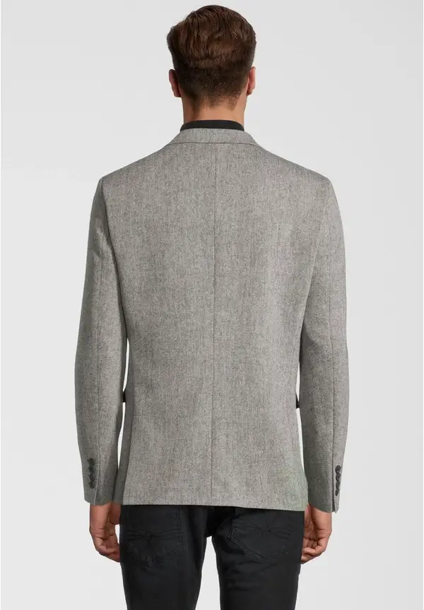 Steffen Klein Sakko Wolle Tweed In Grau