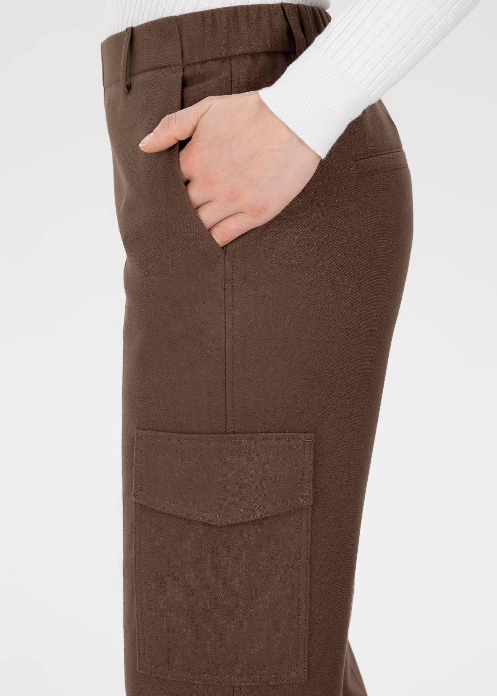 Stehmann 7/8-Chino Fluor Mit Cargotaschen In Flanell