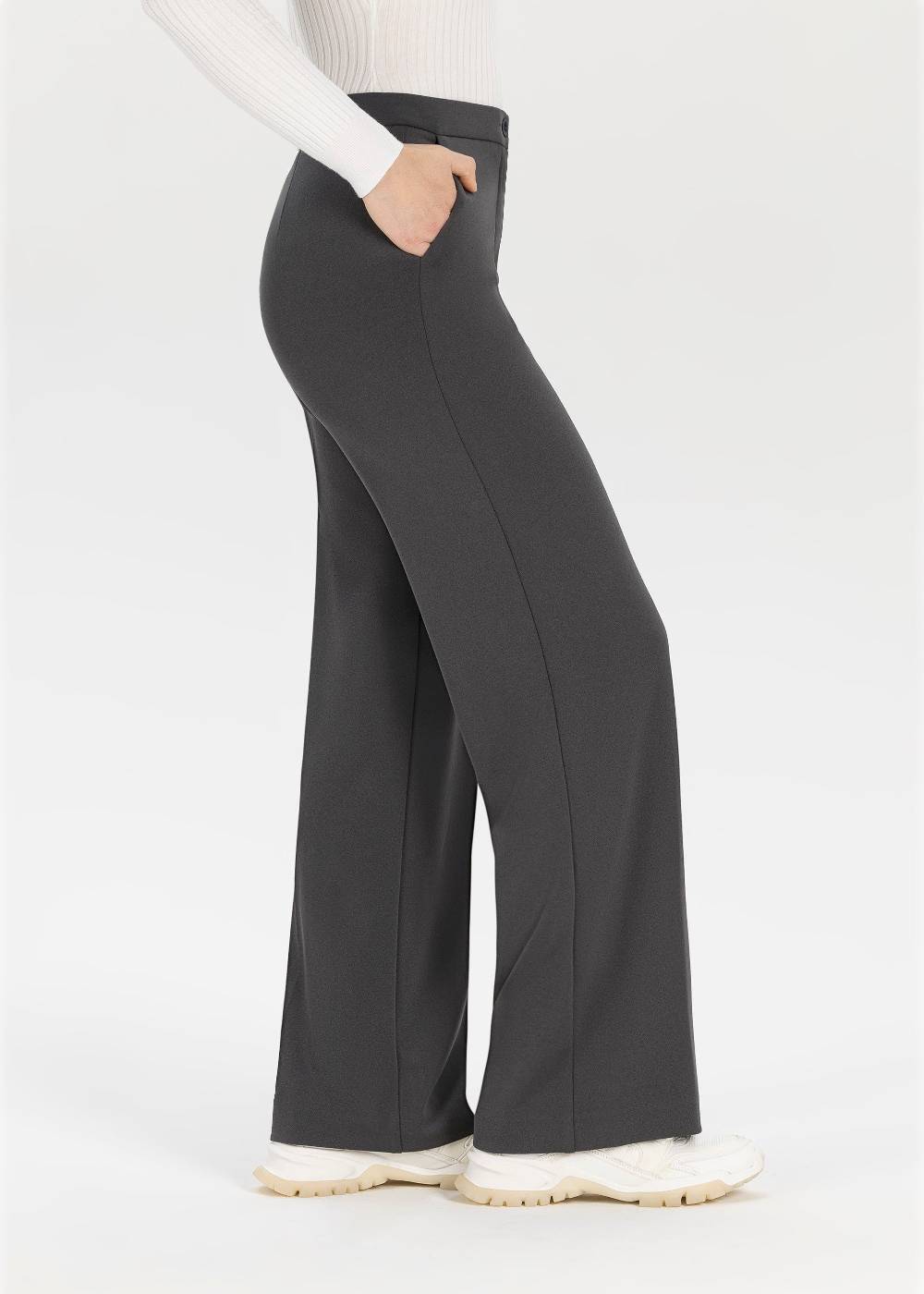 Stehmann Hose Hillda In Scuba Crepe Mit Weitem Bein