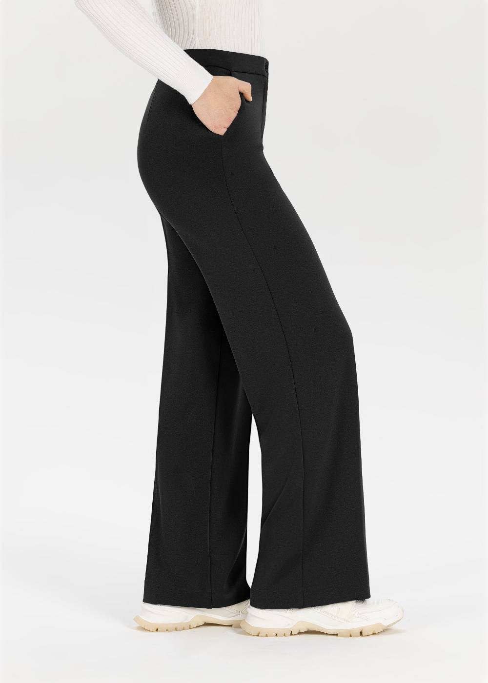 Stehmann Hose Hillda In Scuba Crepe Mit Weitem Bein