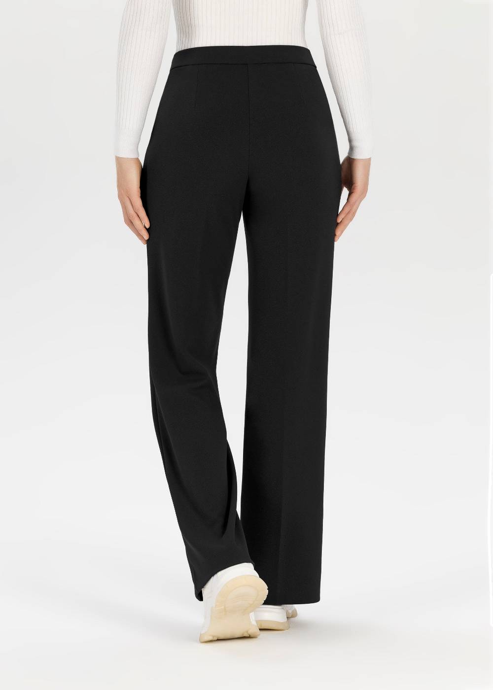 Stehmann Hose Hillda In Scuba Crepe Mit Weitem Bein