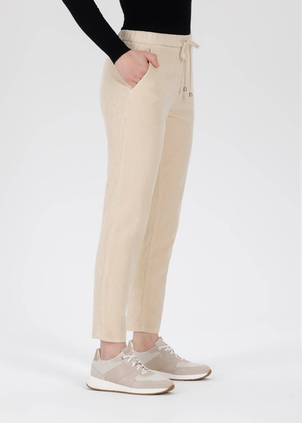 Stehmann Jogpants Messing In Feinem Cord Mit Bügelfalte