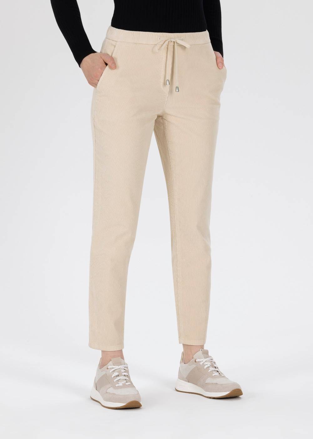 Stehmann Jogpants Messing in feinem Cord mit Bügelfalte