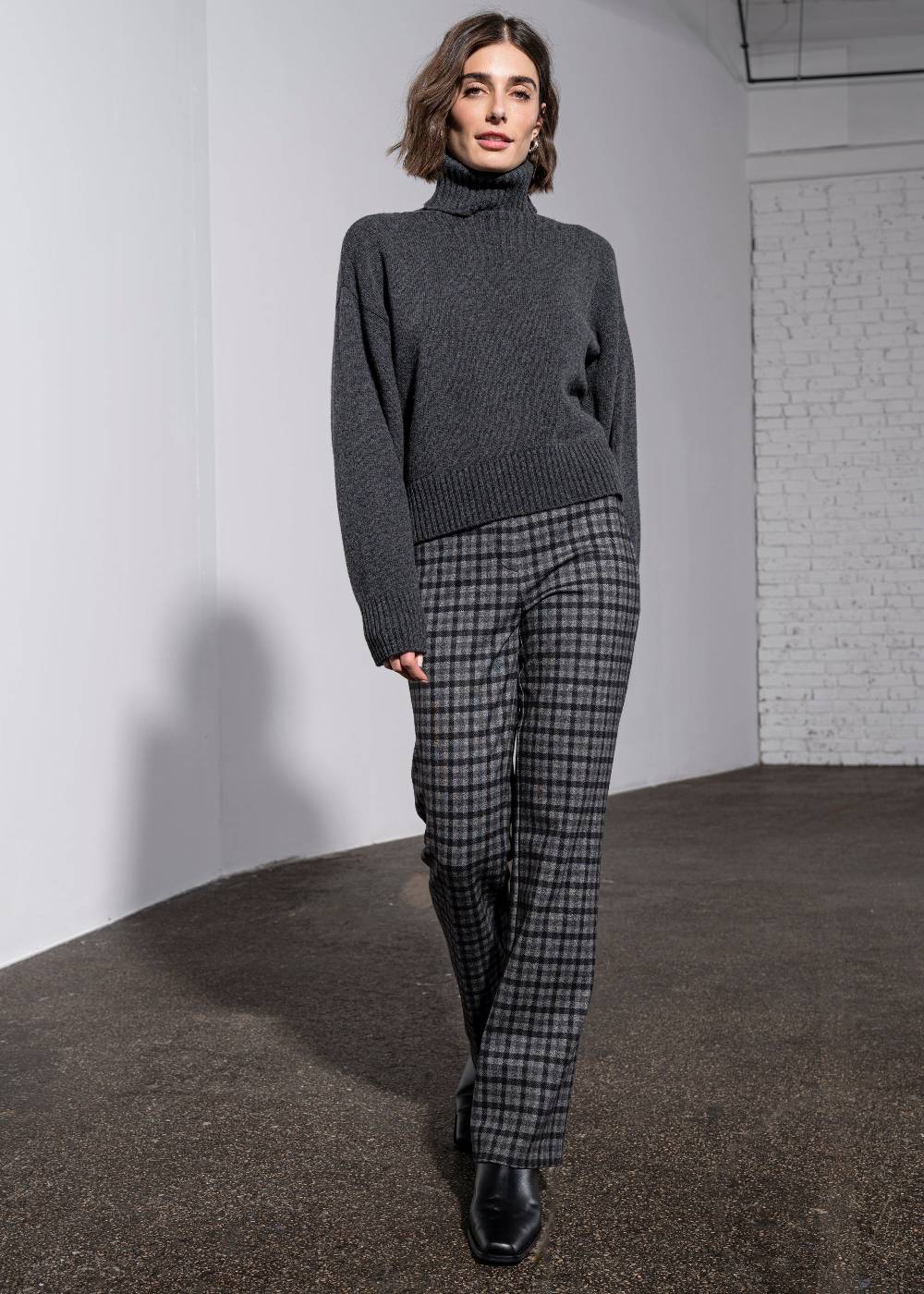 Stehmann Karierte Hose Editta Mit Leicht Ausgestelltem Bein