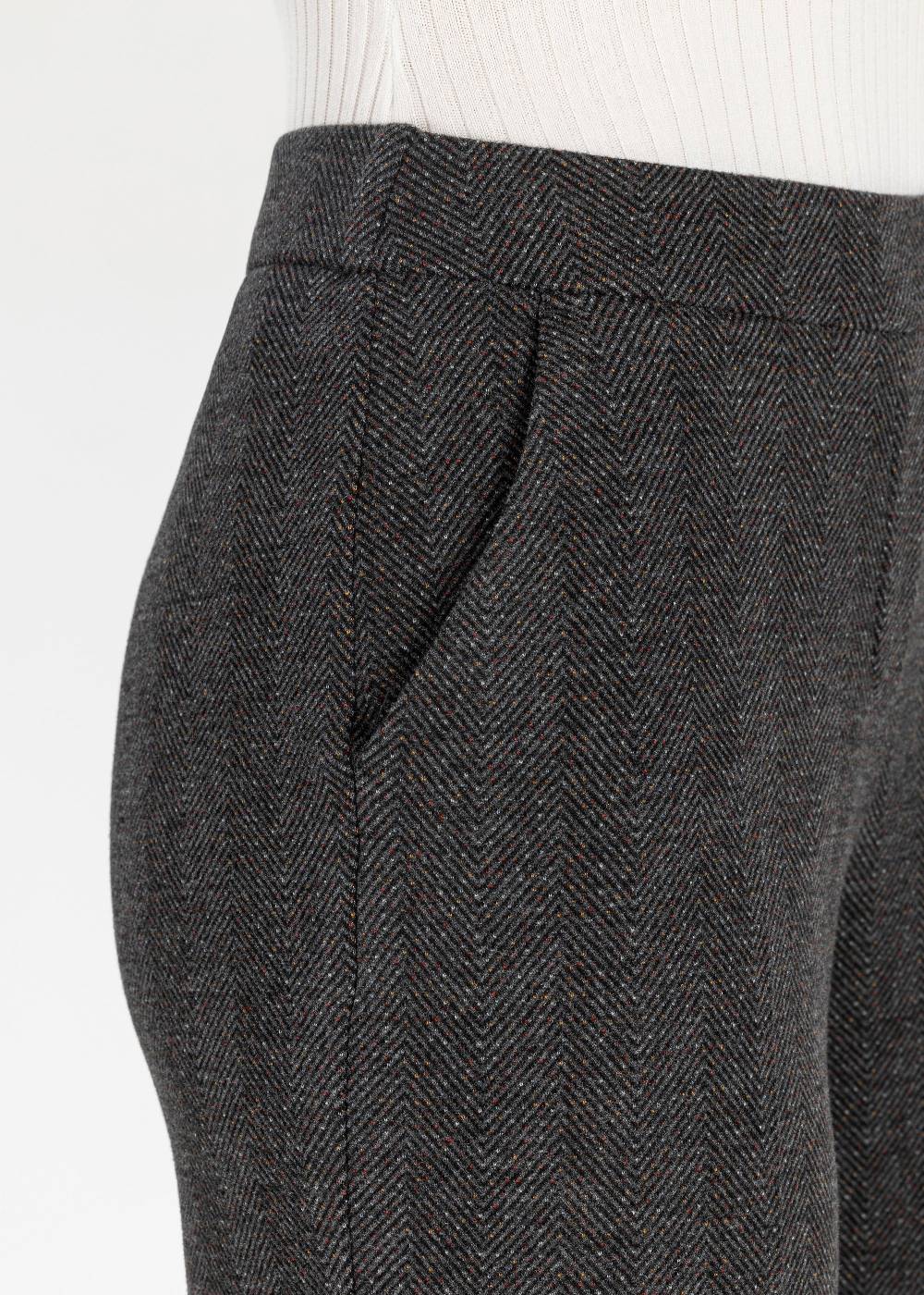 Stehmann Relaxed Hose Flanna In Fluffy Herringbone Qualität