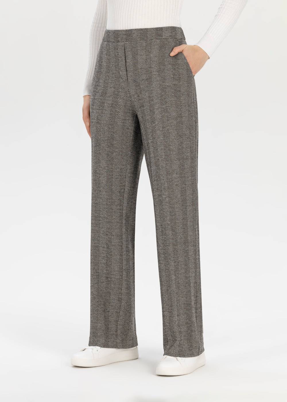 Stehmann Relaxed Hose Flanna in Fluffy Herringbone Qualität