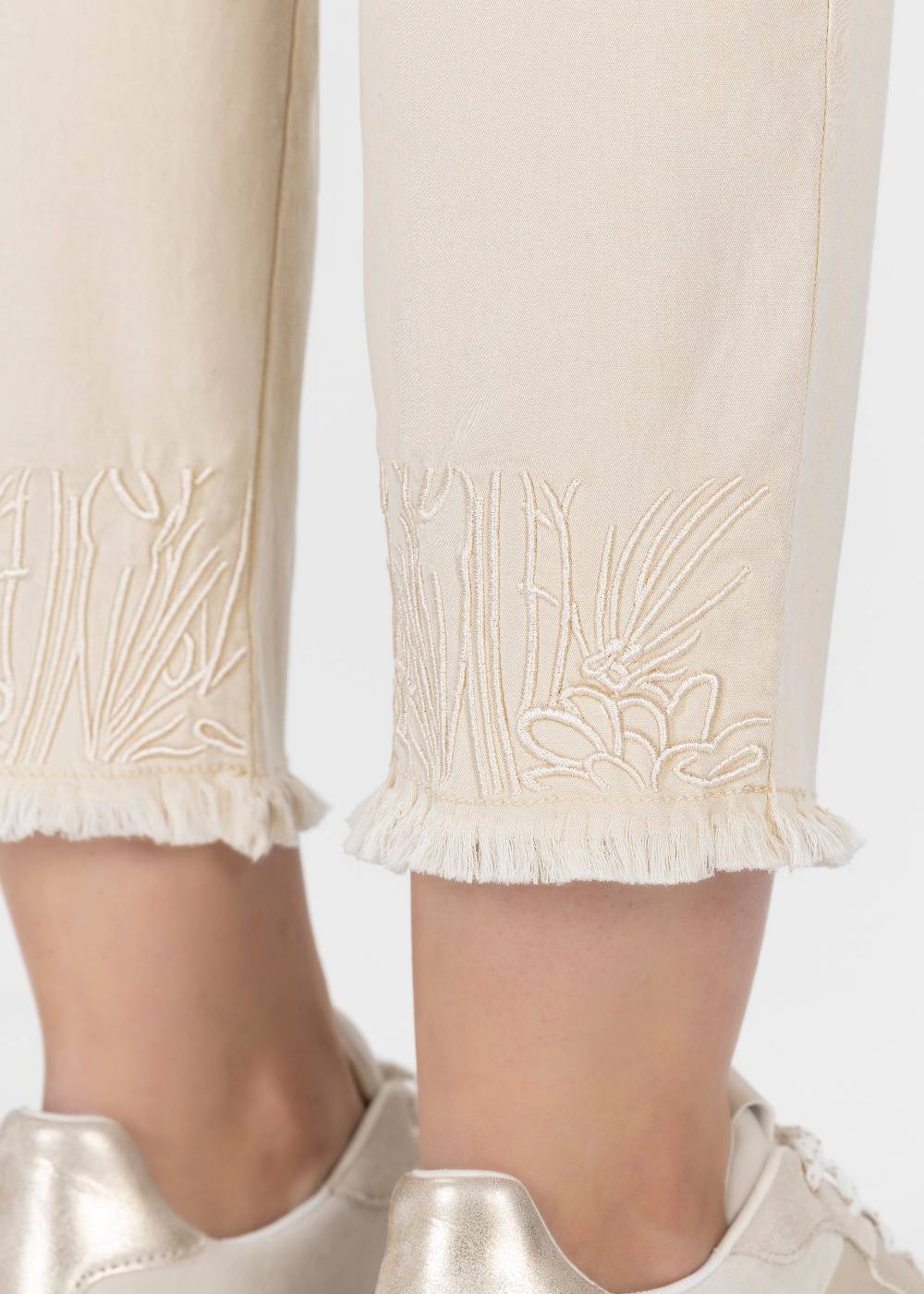 Stehmann 6/8-Hose Fluor Mit Stickerei