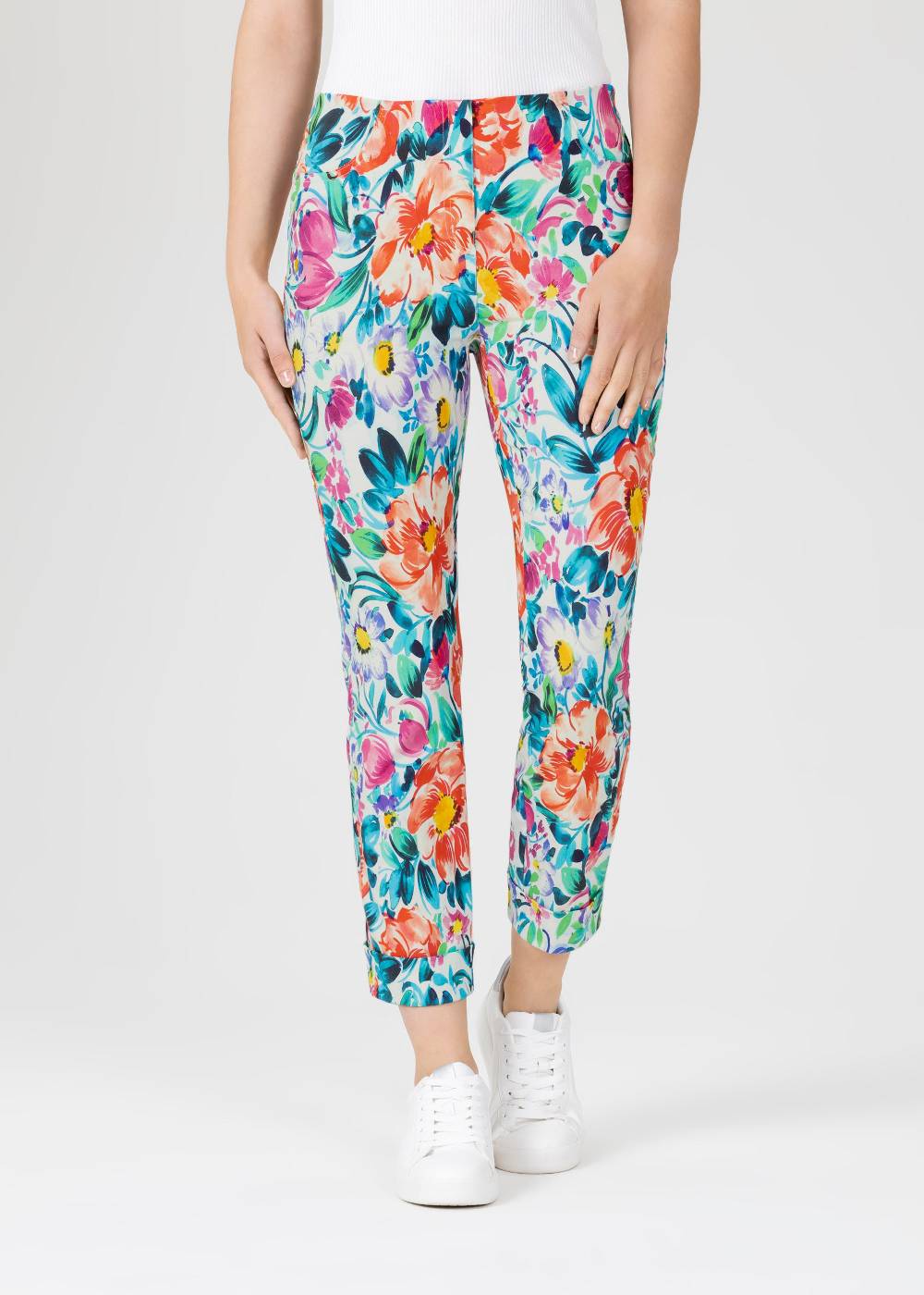 Stehmann 6/8-Hose Igor mit Flower Print