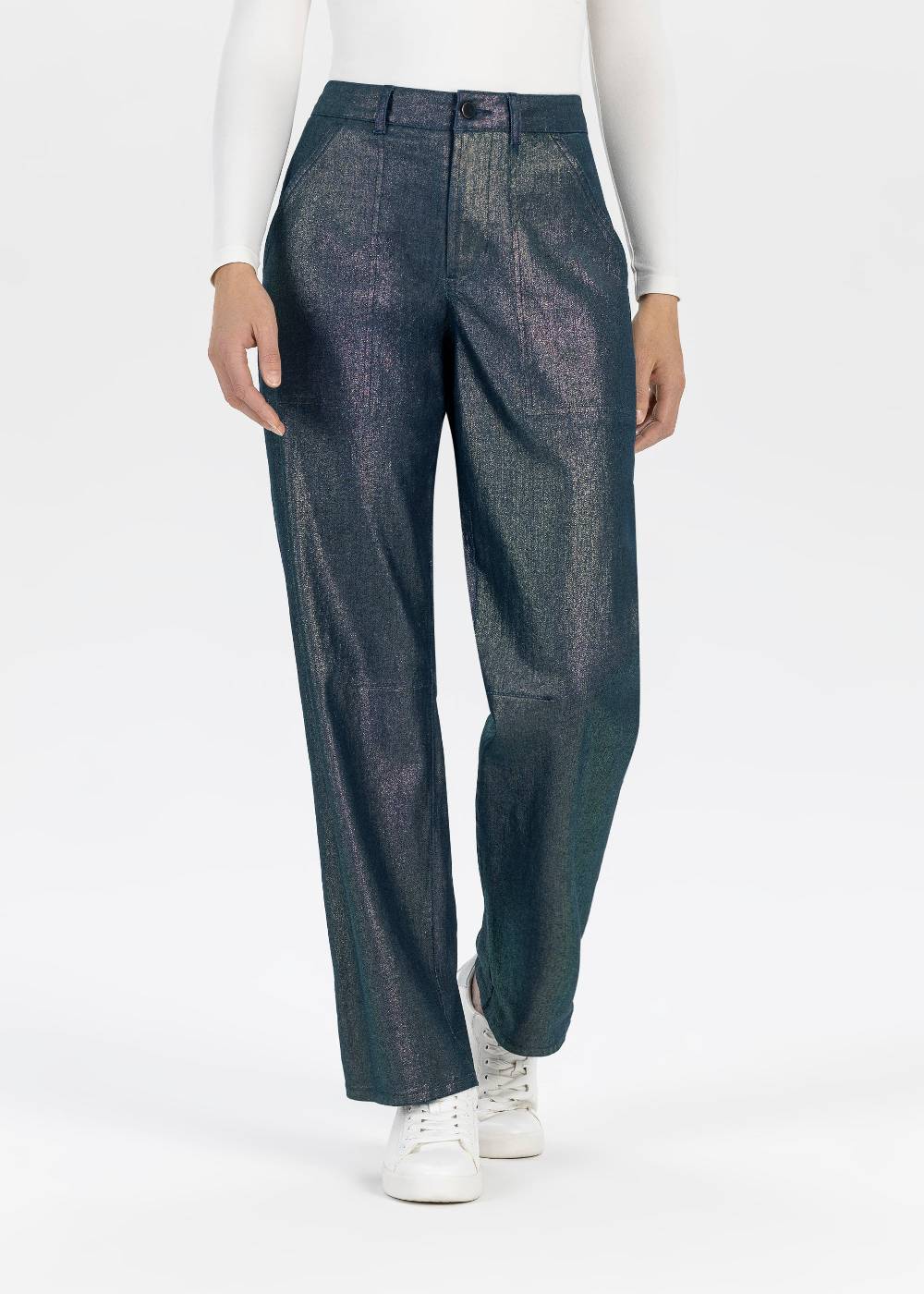 Stehmann 7/8-Hose Fibi in Metallic Look