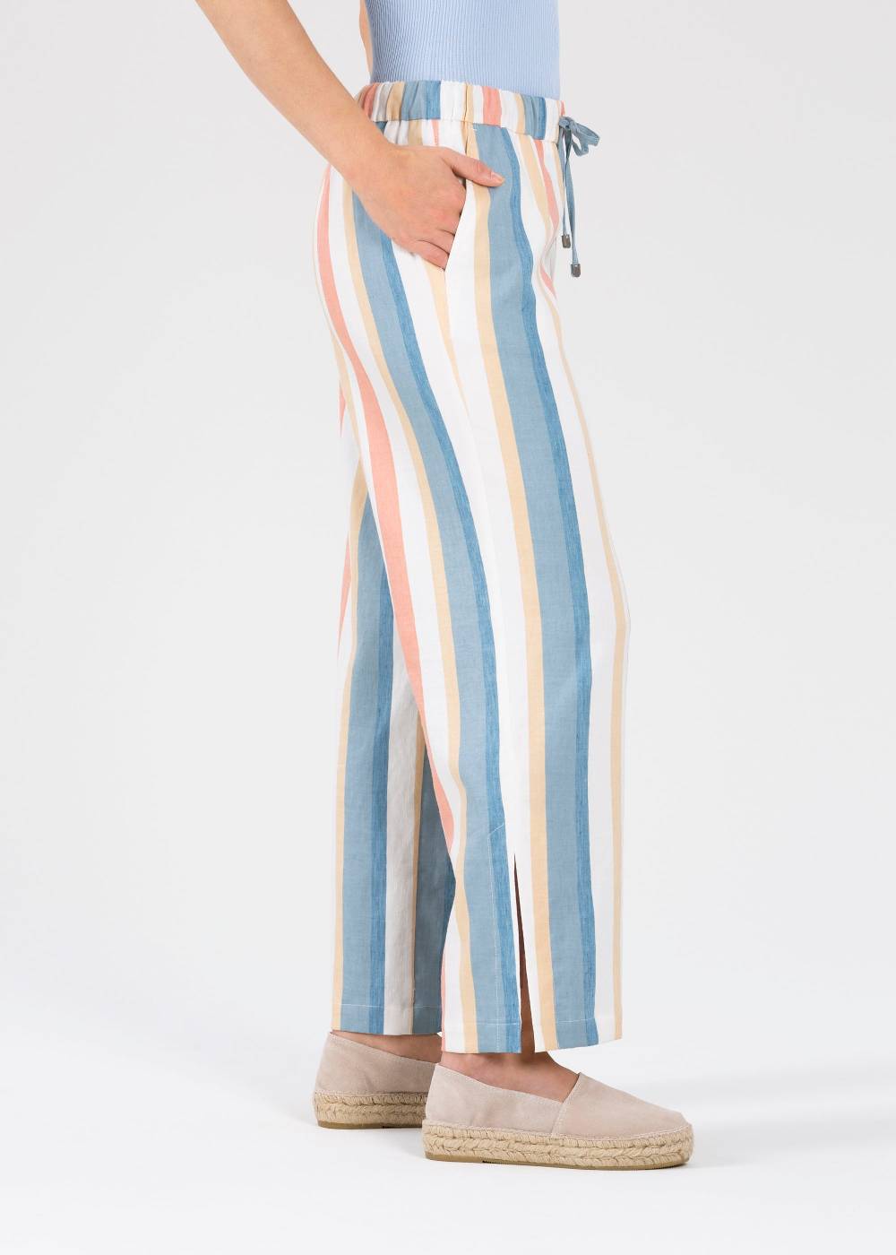 Stehmann 7/8-Streifenhose Katja In Sommerleinen
