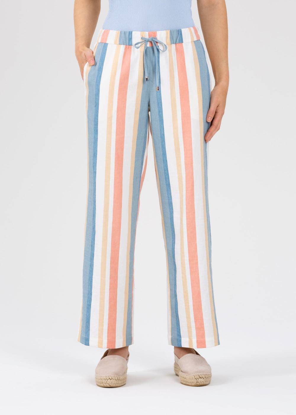 Stehmann 7/8-Streifenhose Katja in Sommerleinen