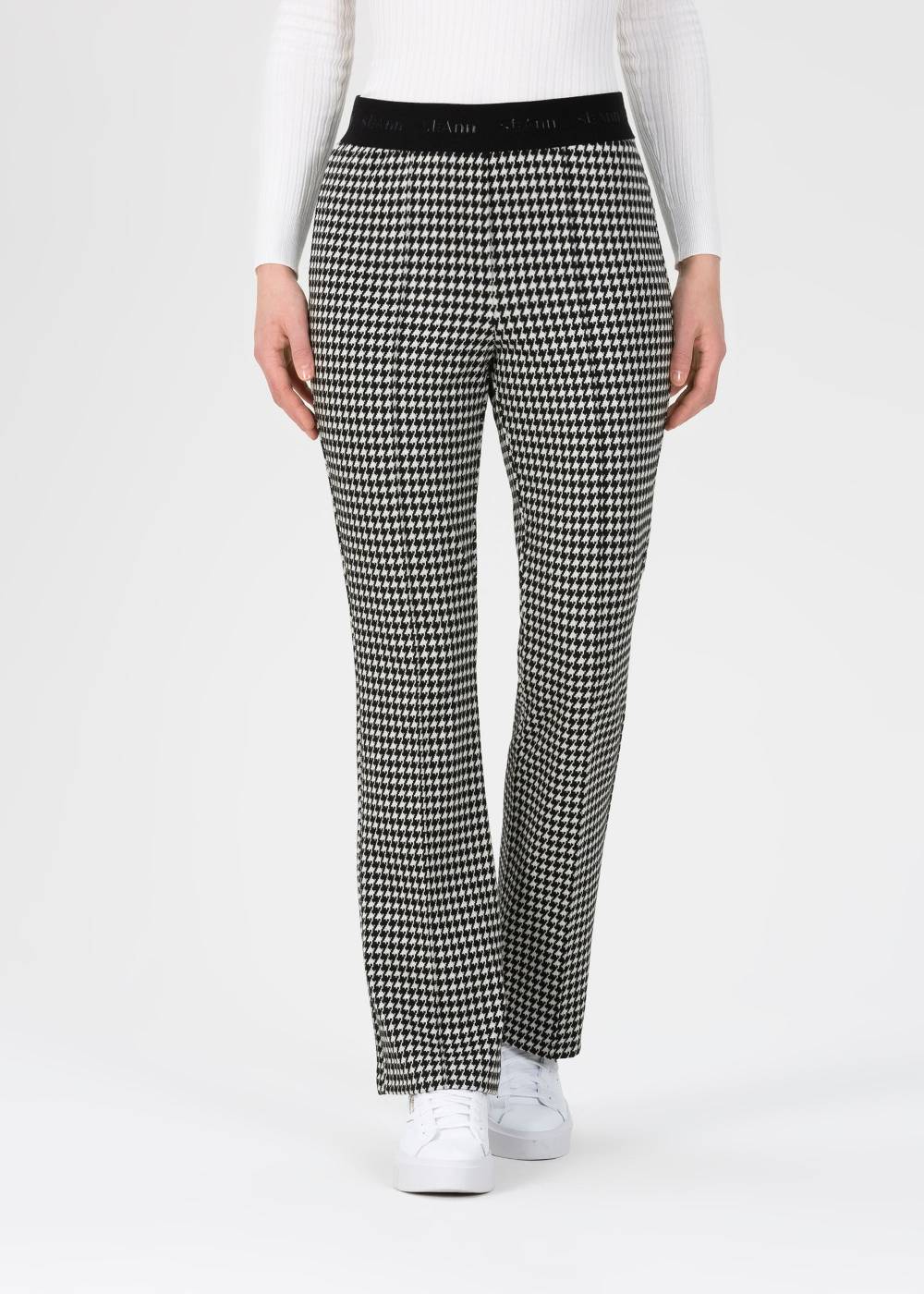 Stehmann Hose Pernille in einem Jersey Hahnentritt