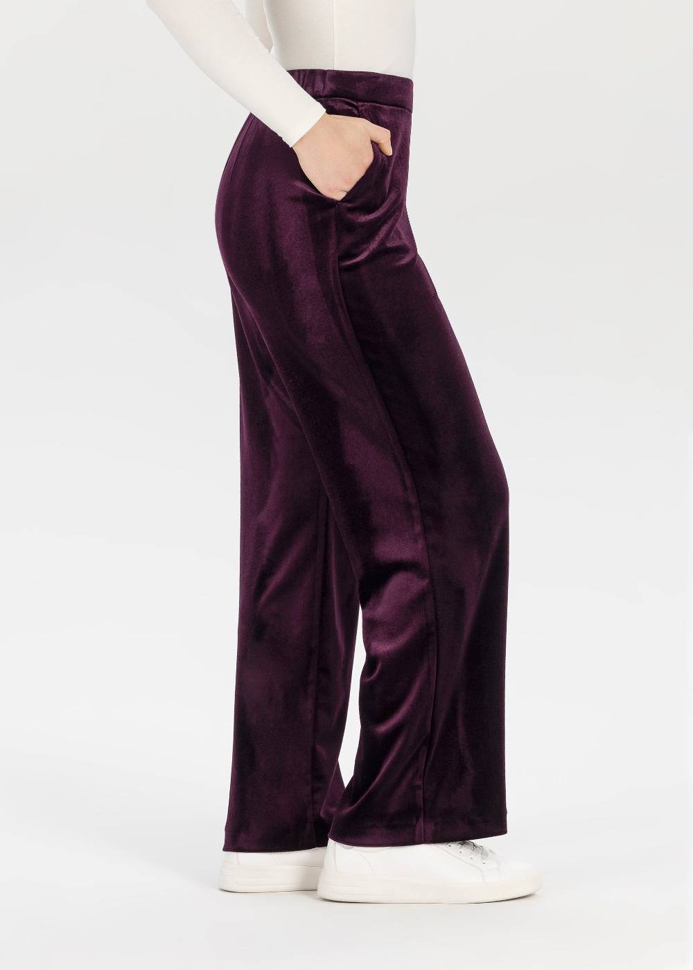Stehmann Relaxed Hose Flanna In Shiny Velvet
