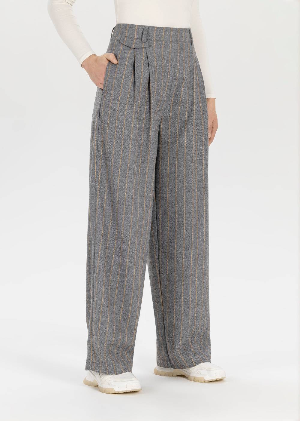 Stehmann Relaxed Hose Jeannie mit Nadelstreifen