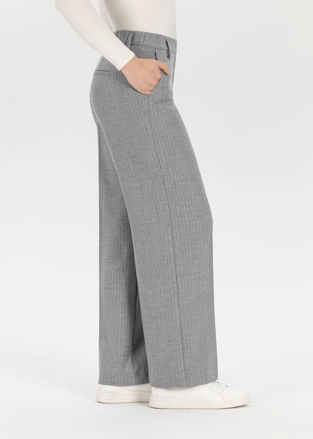 Stehmann Weite Hose Felicia In Pinstripe Wollmischung