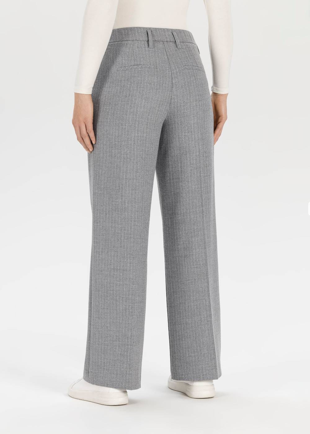 Stehmann Weite Hose Felicia In Pinstripe Wollmischung