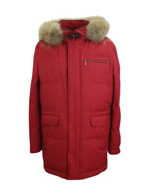 Steinbock Cotton-Mix Daunen-Parka mit Kapuze und Echtpelz