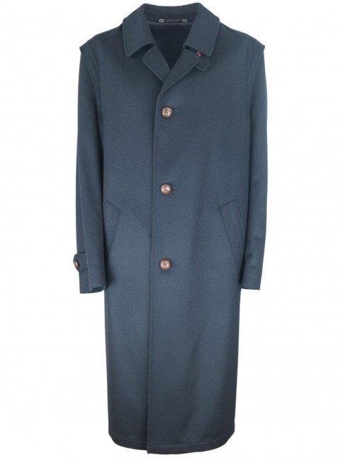 Steinbock Klassischer Mantel aus Alpacca-Loden mit Umlegekragen und Mundspange