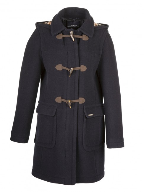 Steinbock Klassischer Duffle-Coat mit Karo Abseite