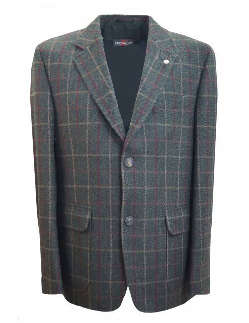 Steinbock Trachtensakko mit Reverskragen im Fischgrät-Muster mit Überkaro