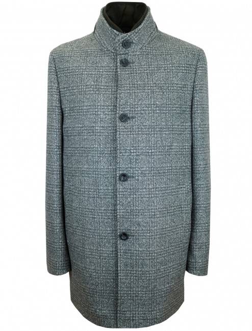 Steinbock Woll-Kurzmantel in Glencheck-Muster mit Steppblende Steinbock Woll-Kurzmantel in Glencheck-Muster mit Steppblende